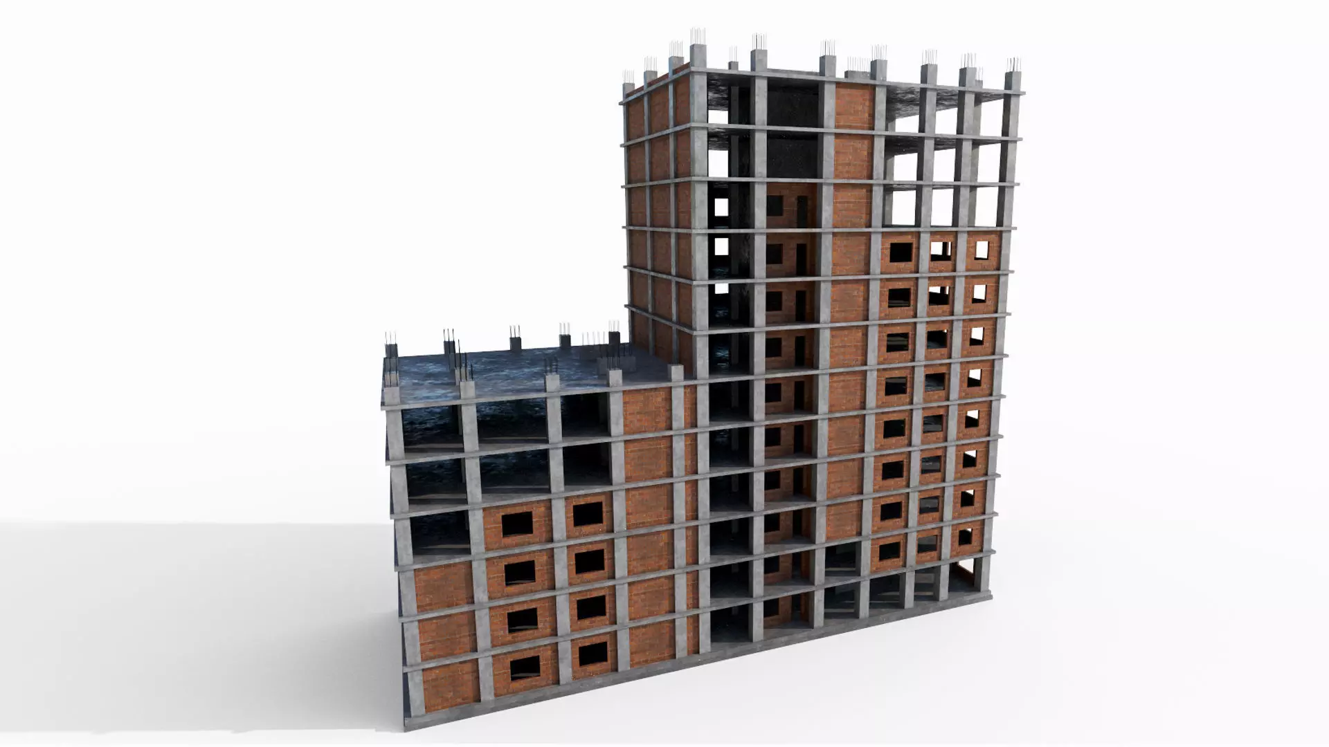 Construction Building Low-poly 3D model_0