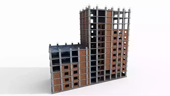 Construction Building Low-poly 3D model