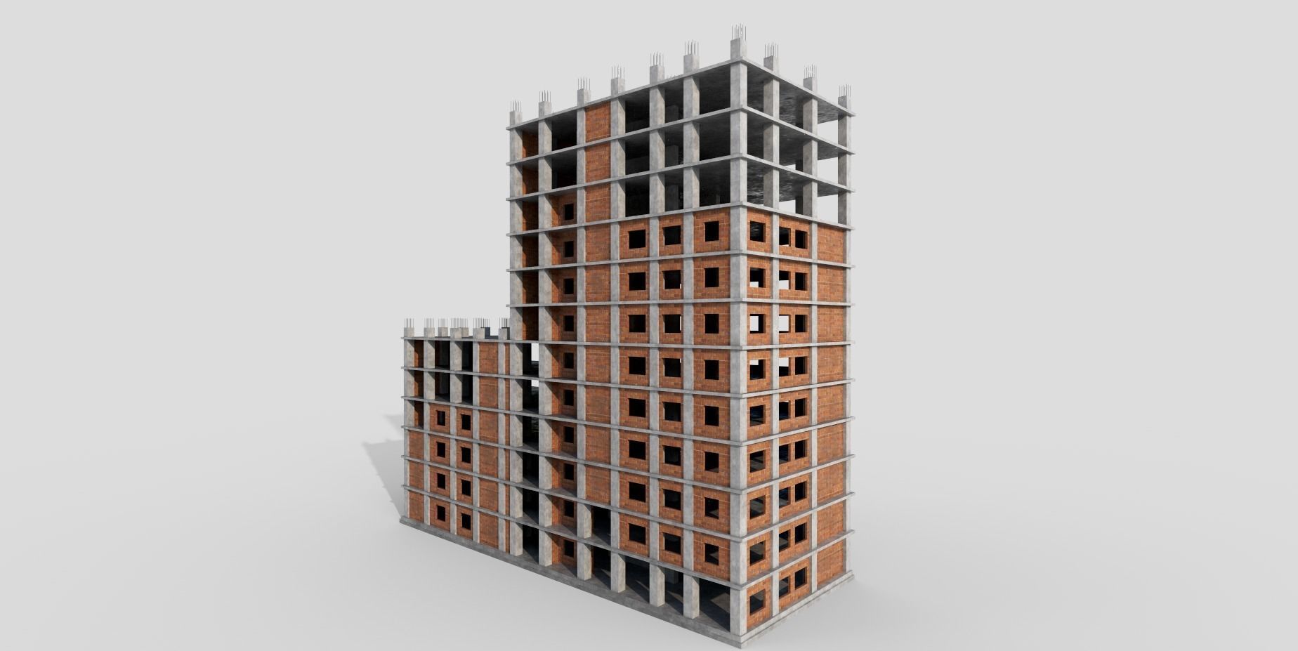 Construction Building Low-poly 3D model_6