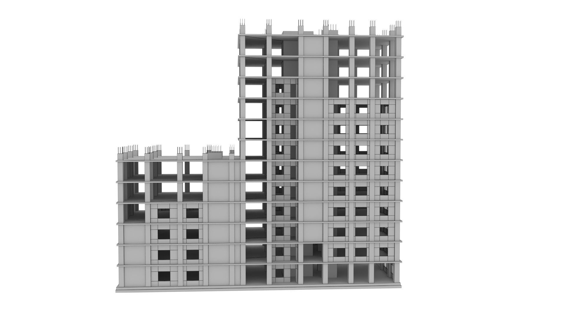 Construction Building Low-poly 3D model_14