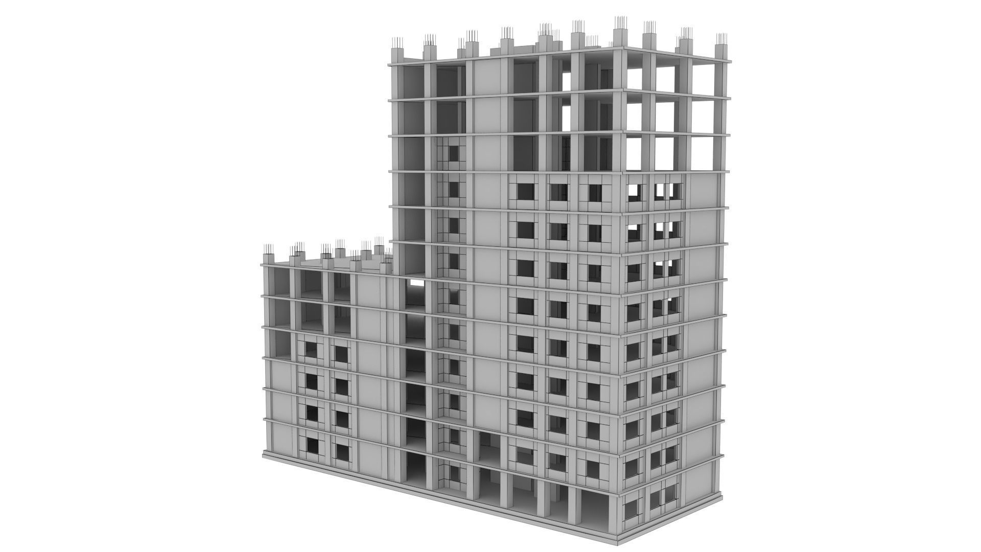 Construction Building Low-poly 3D model_13