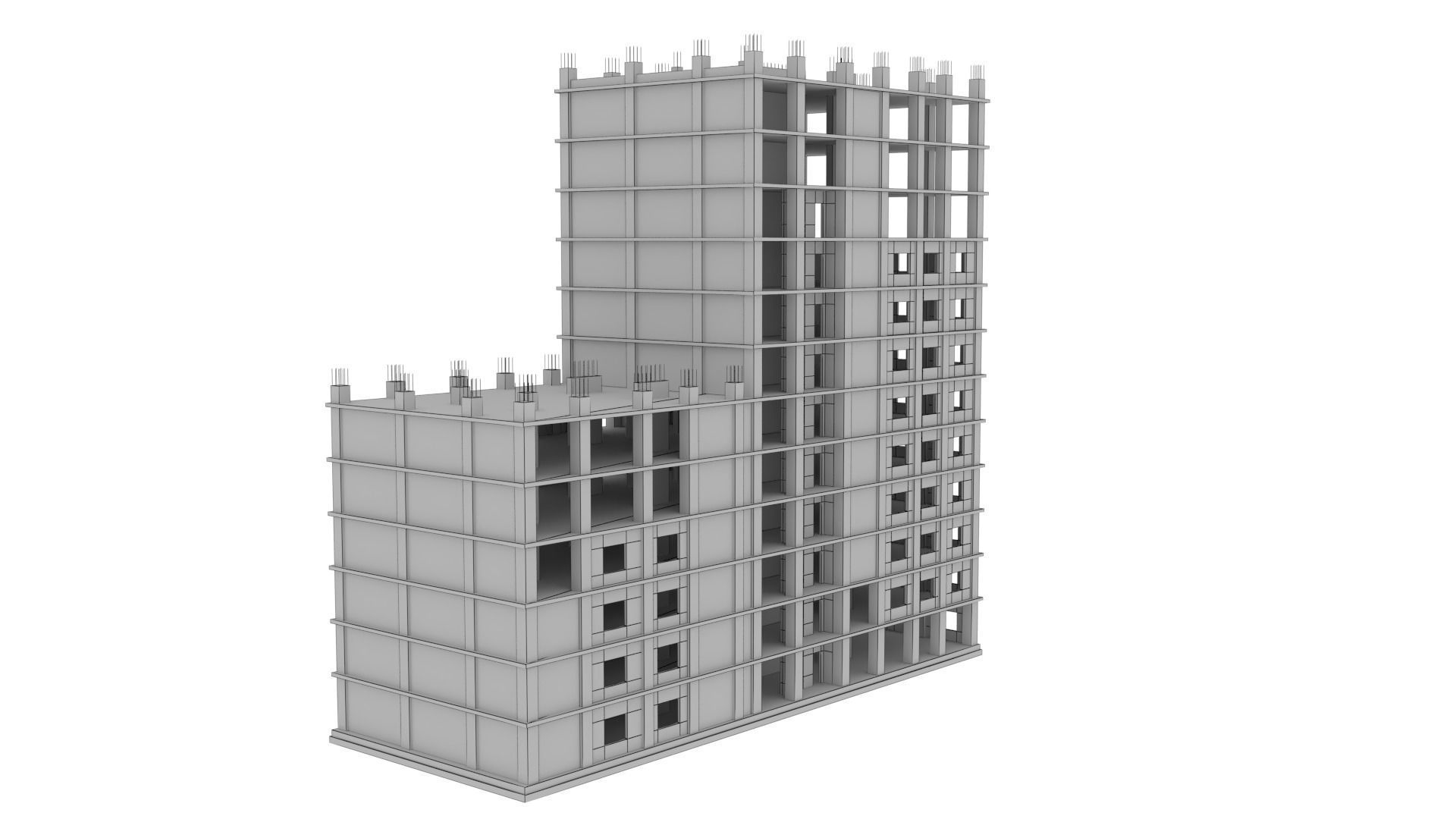 Construction Building Low-poly 3D model_15