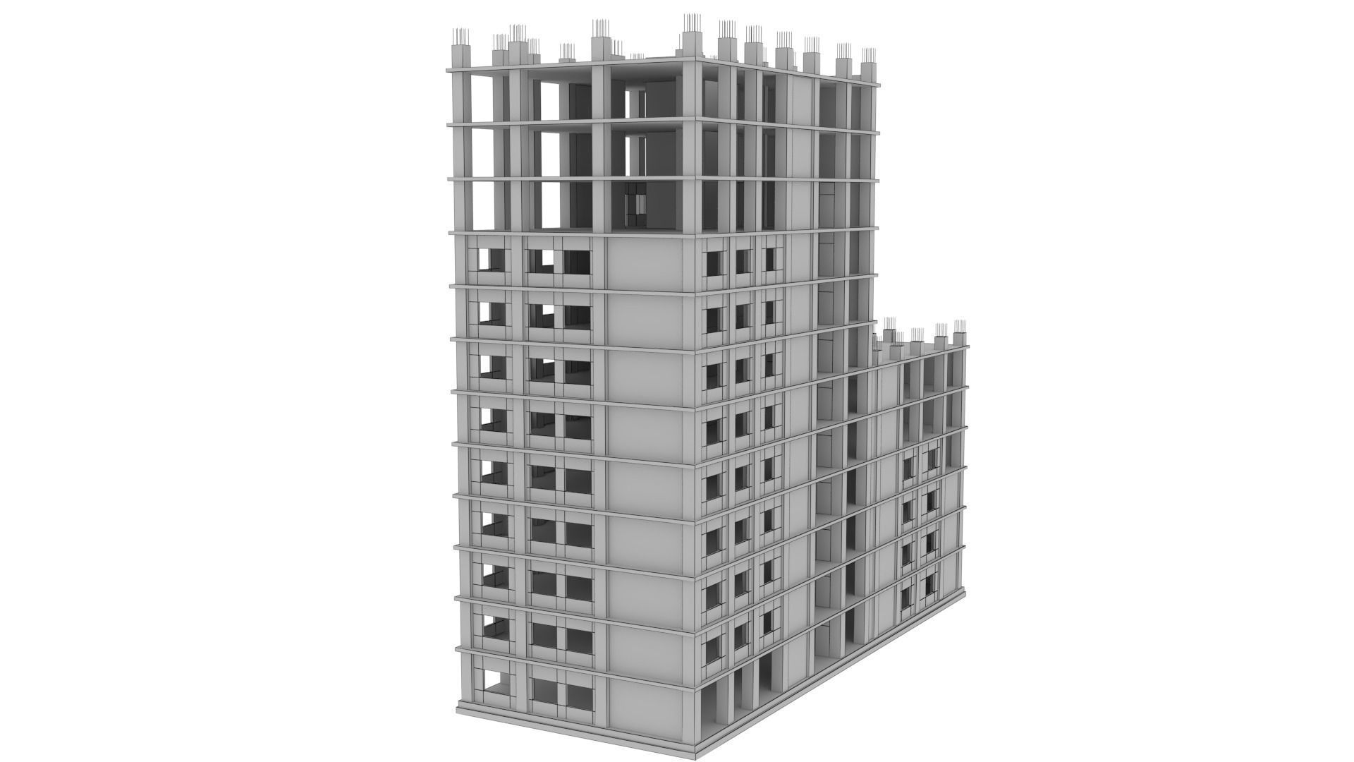 Construction Building Low-poly 3D model_11