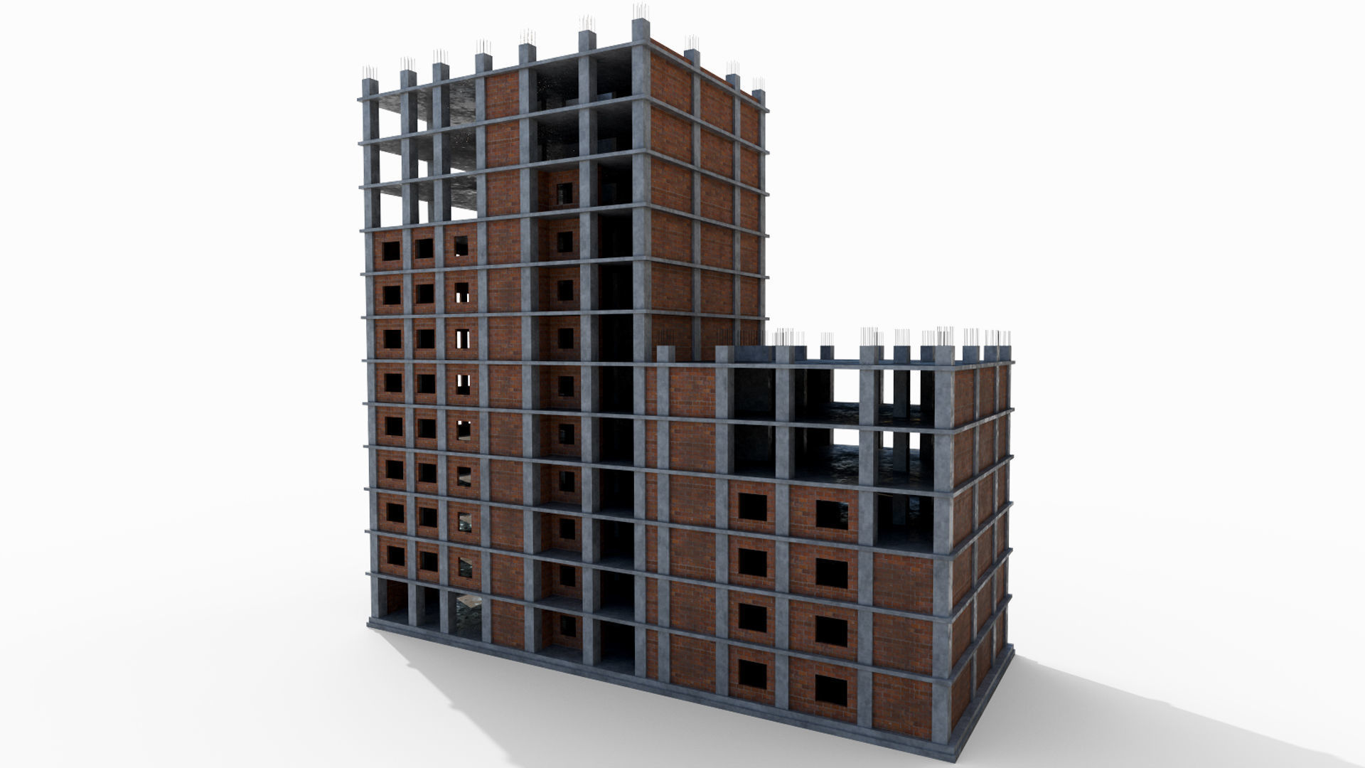 Construction Building Low-poly 3D model_3
