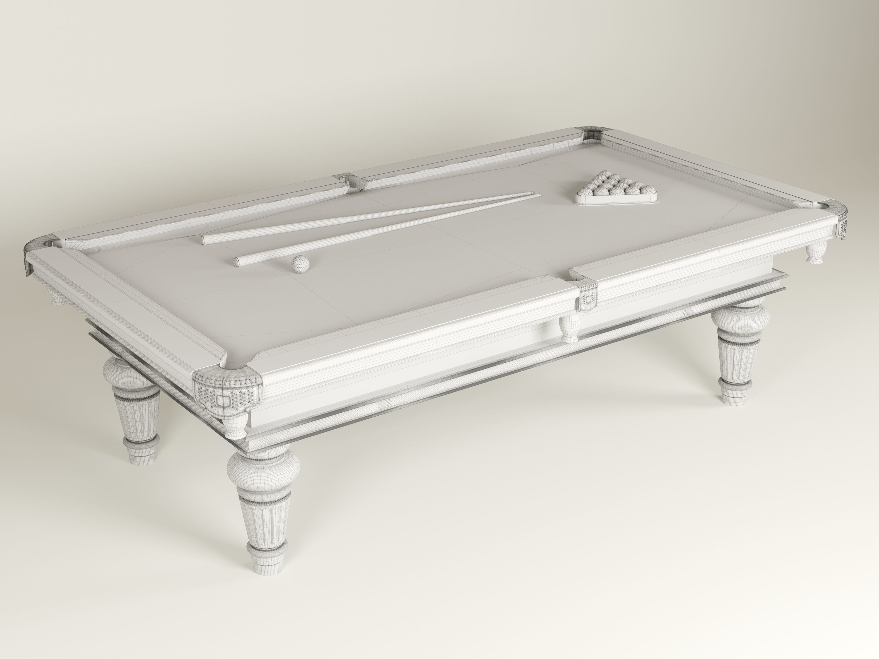Michael Allen Traditional Pool Table 3D model_4