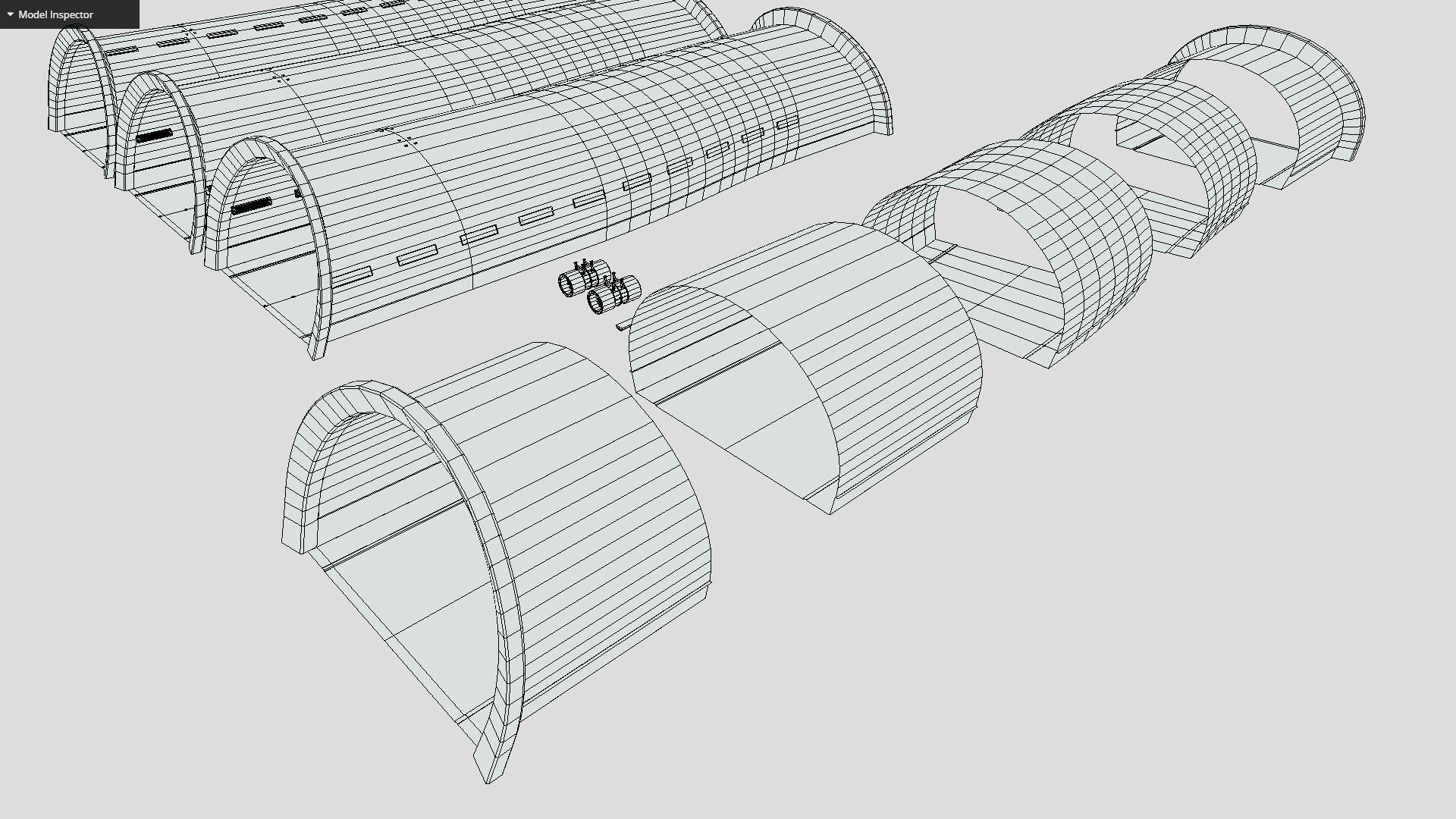 Modular Tunnel System Low-poly 3D model_8