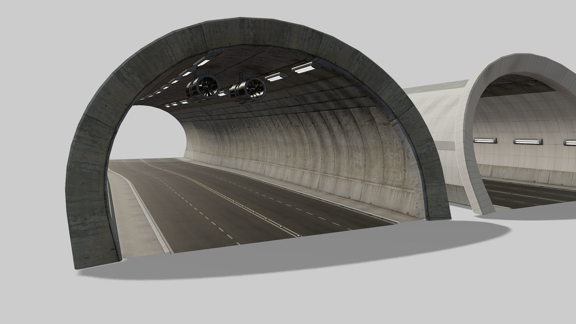 Modular Tunnel System Low-poly 3D model_3