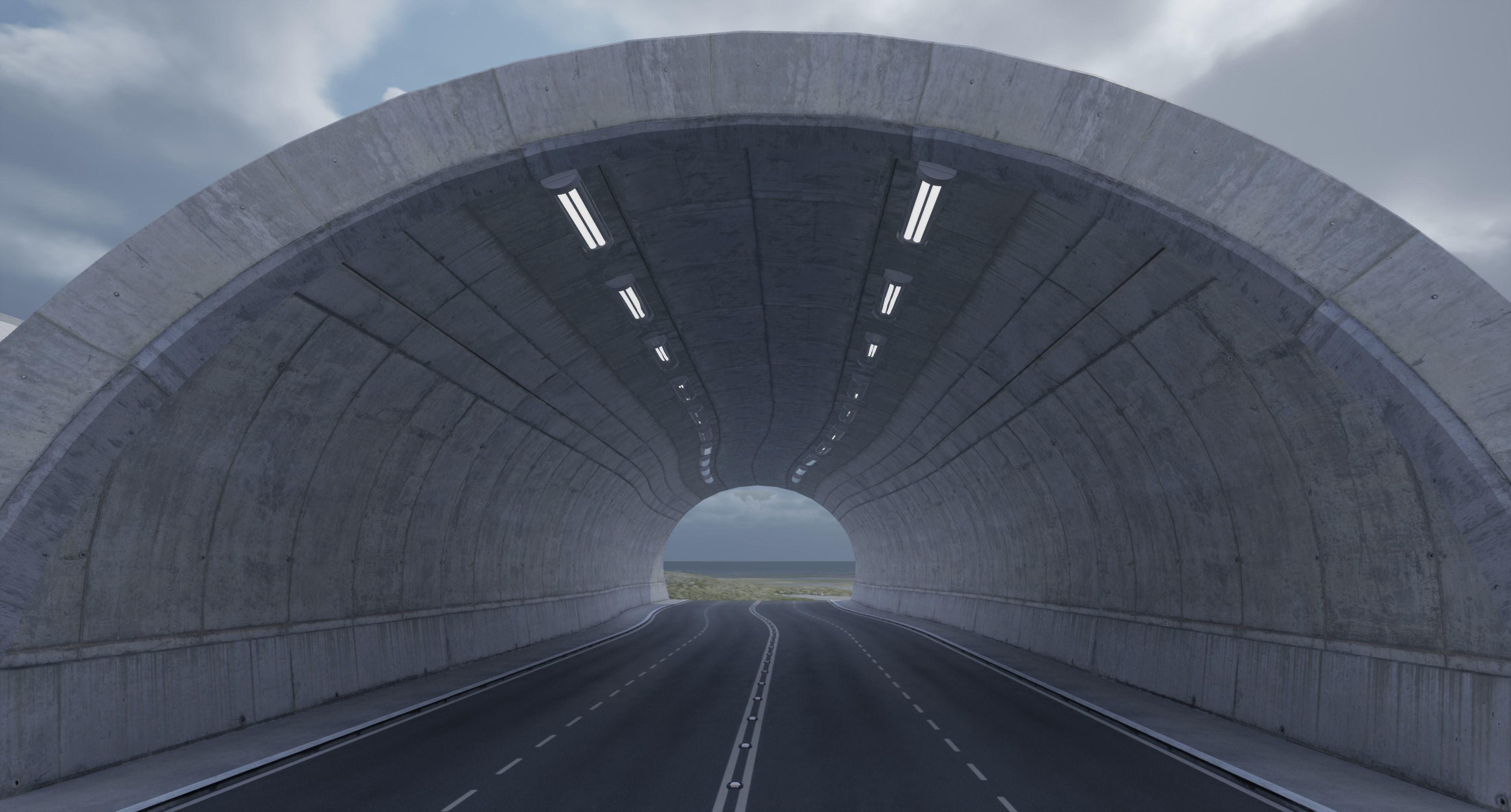 Modular Tunnel System Low-poly 3D model_2