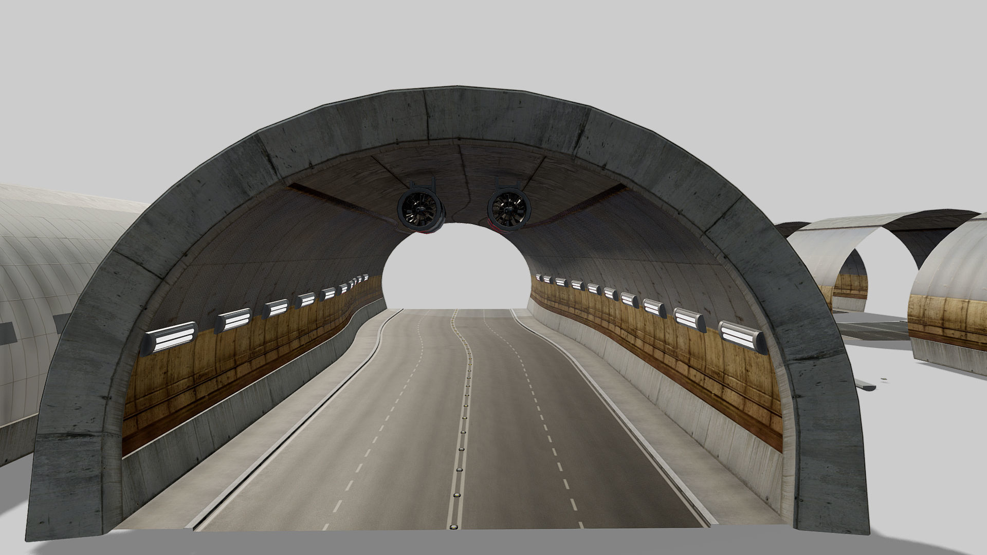 Modular Tunnel System Low-poly 3D model_5