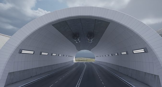 Modular Tunnel System Low-poly 3D model