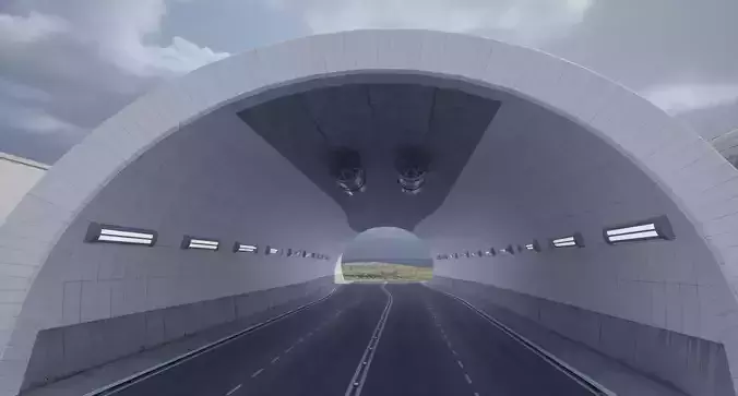 Modular Tunnel System Low-poly 3D model