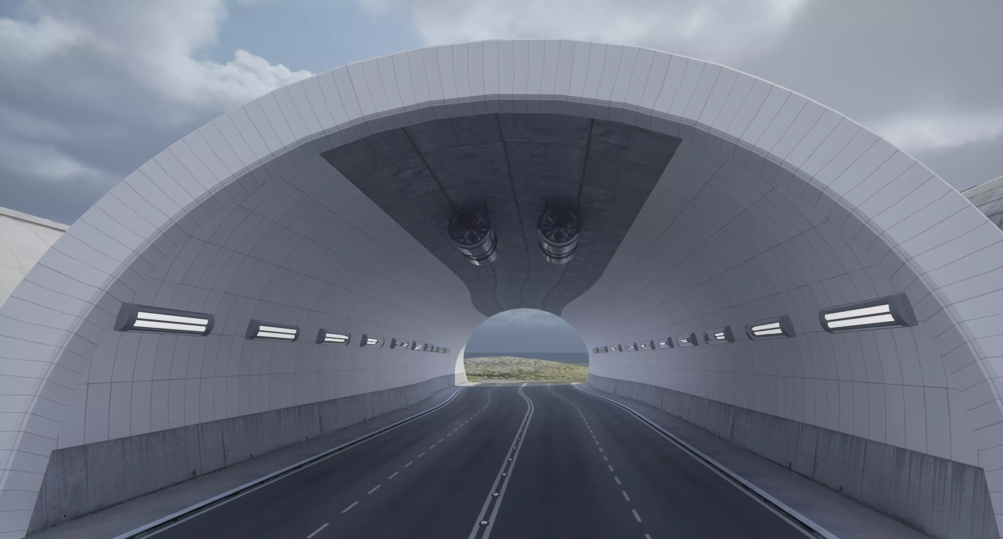 Modular Tunnel System Low-poly 3D model_0