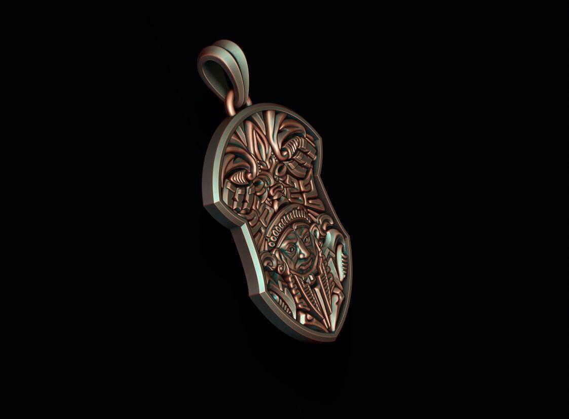 Maya pendant 3D print model_7