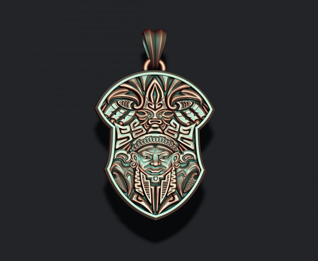 Maya pendant 3D print model_6