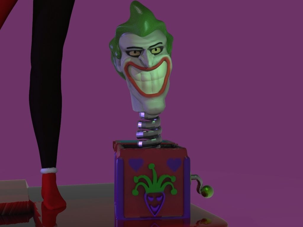 Harley Quinn and Joker 3D print model_5