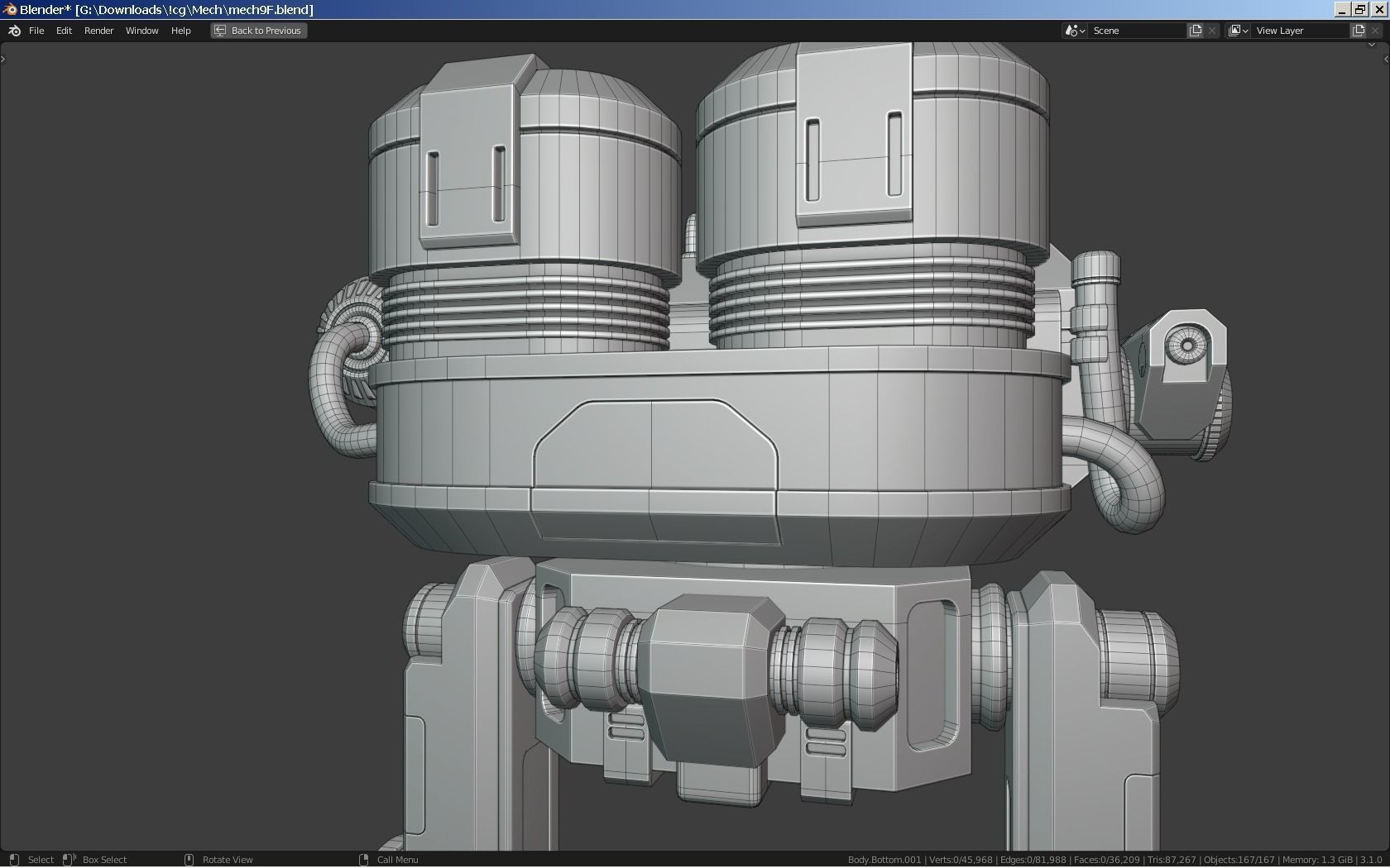 Sci-Fi Combat Mech - FK rigged 3D model_23