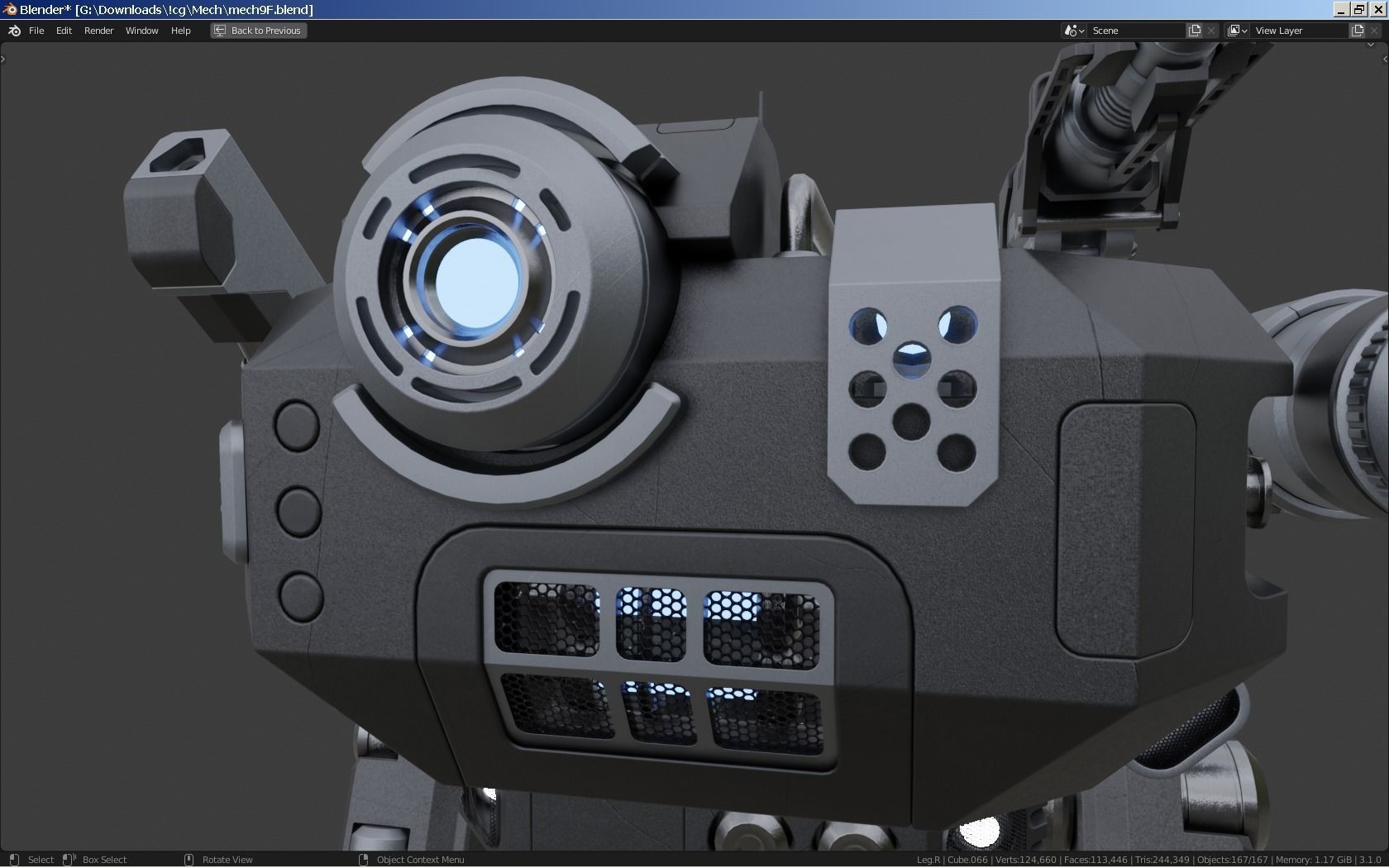 Sci-Fi Combat Mech - FK rigged 3D model_14