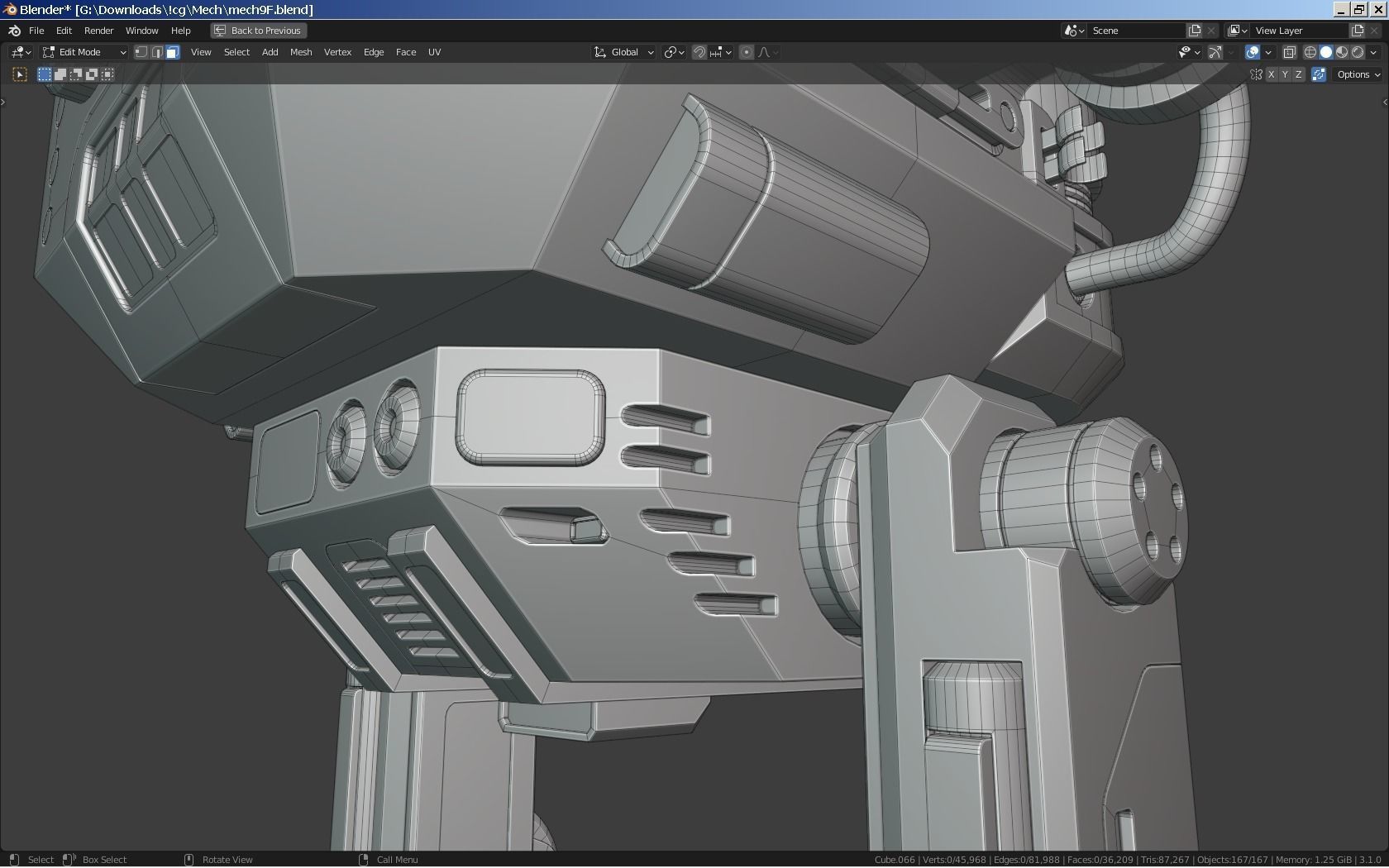 Sci-Fi Combat Mech - FK rigged 3D model_13