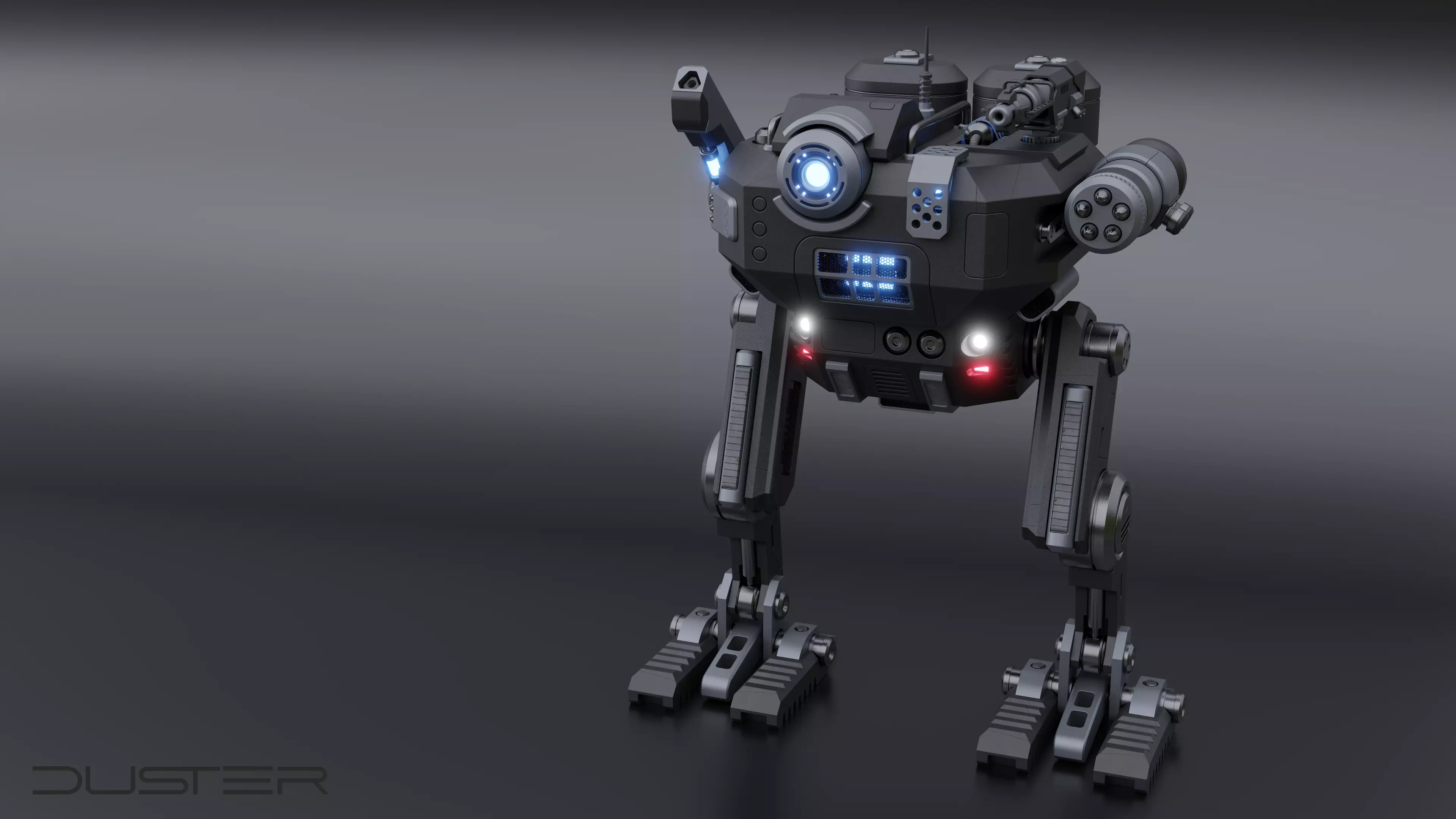 Sci-Fi Combat Mech - FK rigged 3D model_0