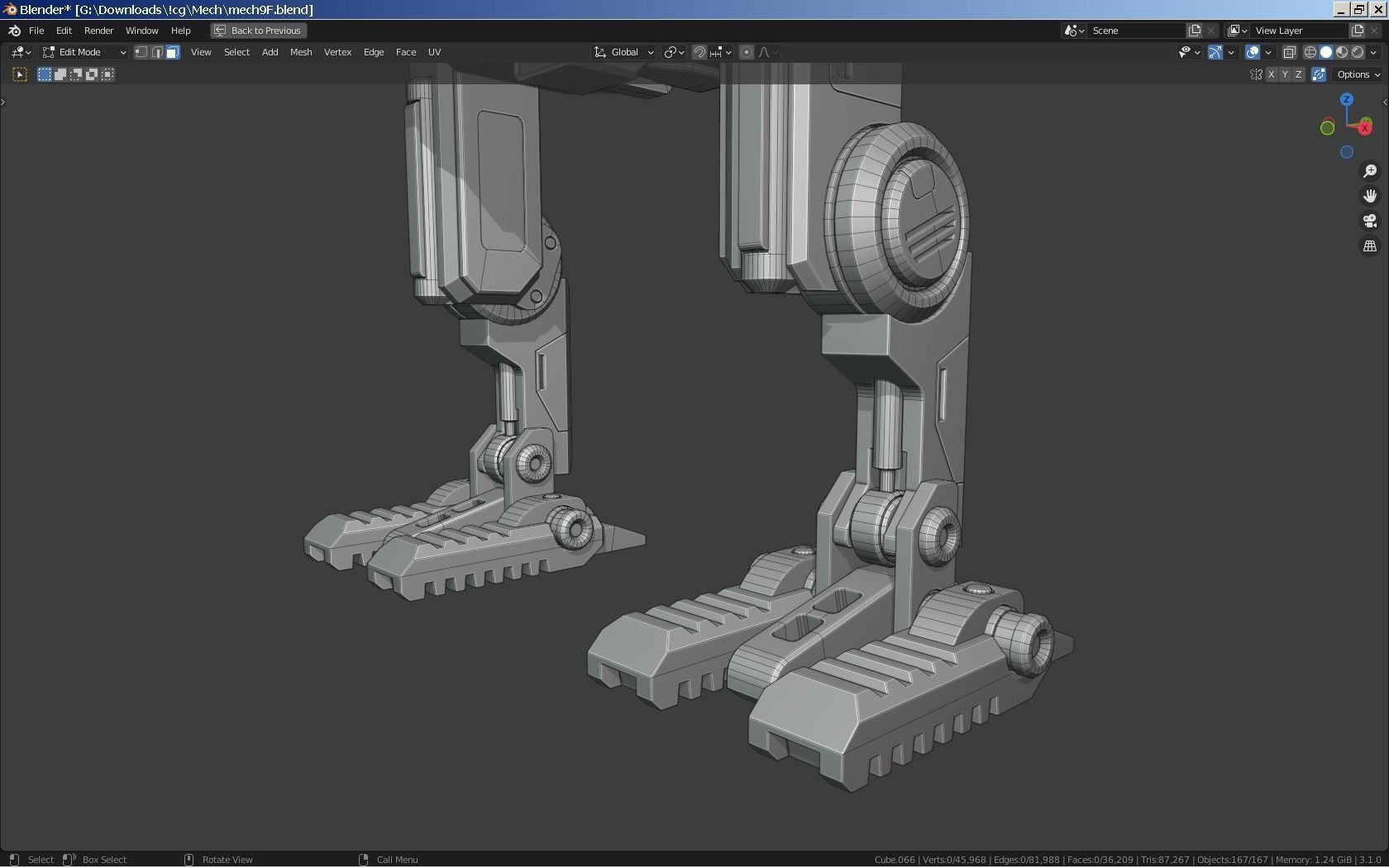 Sci-Fi Combat Mech - FK rigged 3D model_11