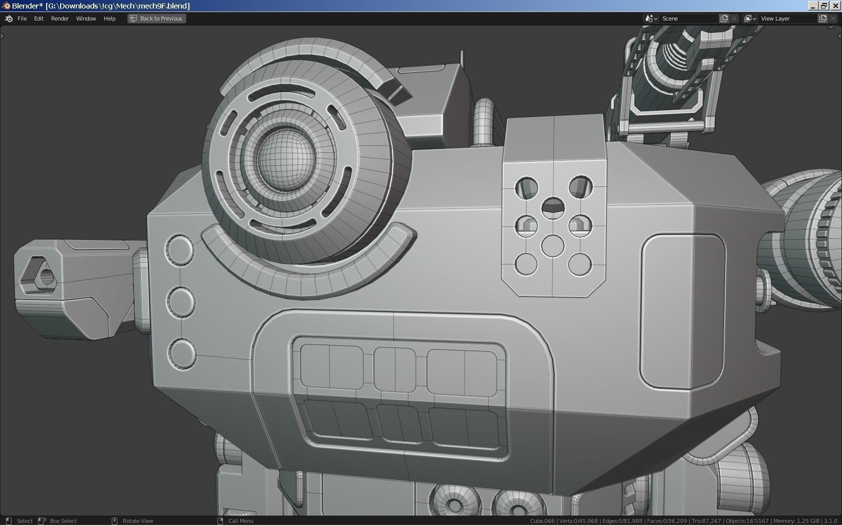 Sci-Fi Combat Mech - FK rigged 3D model_15