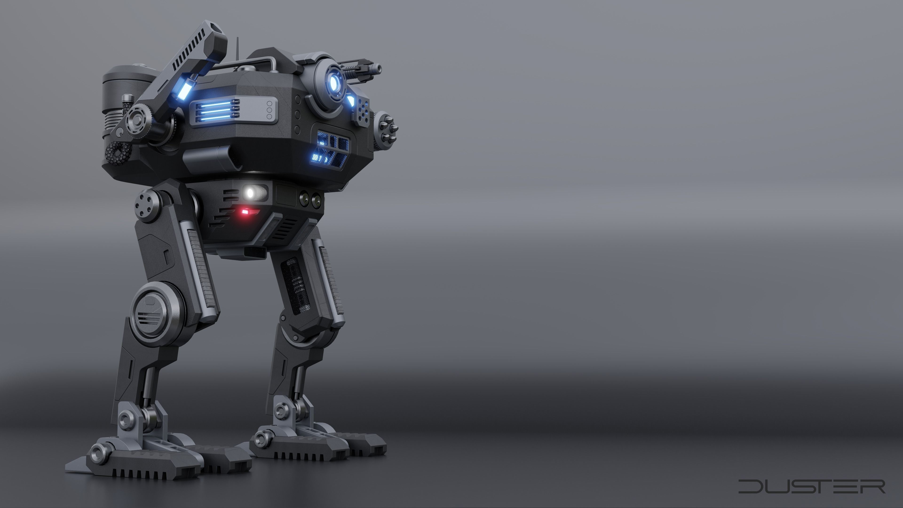 Sci-Fi Combat Mech - FK rigged 3D model_2