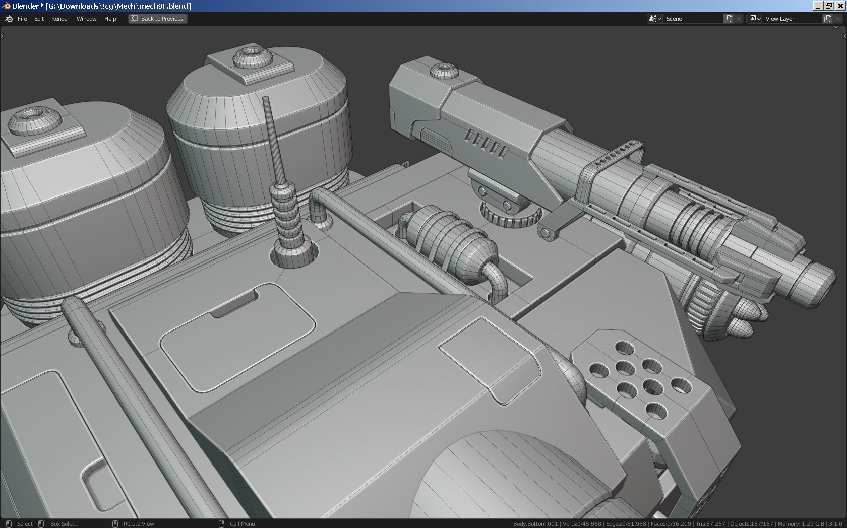 Sci-Fi Combat Mech - FK rigged 3D model_21