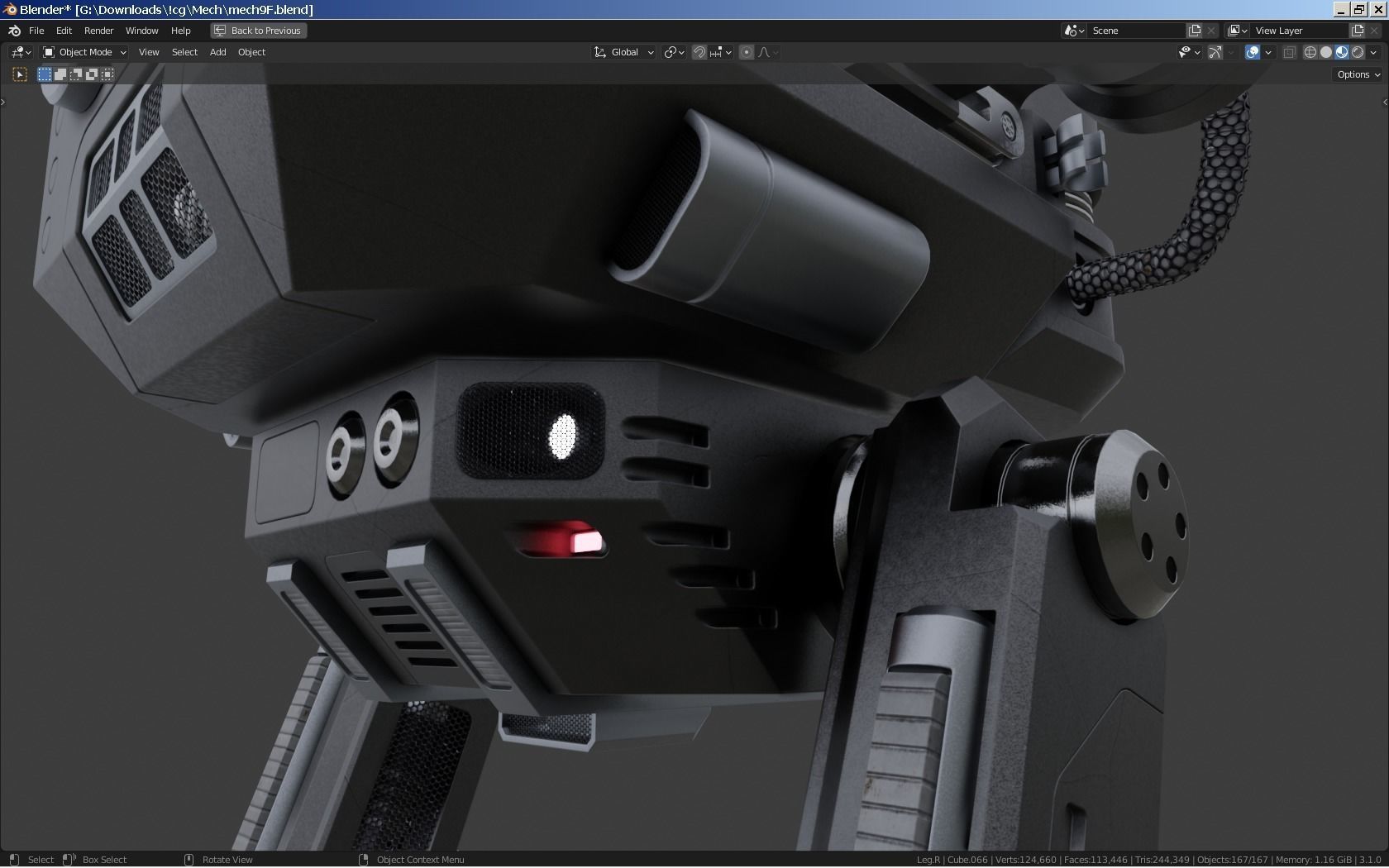 Sci-Fi Combat Mech - FK rigged 3D model_12
