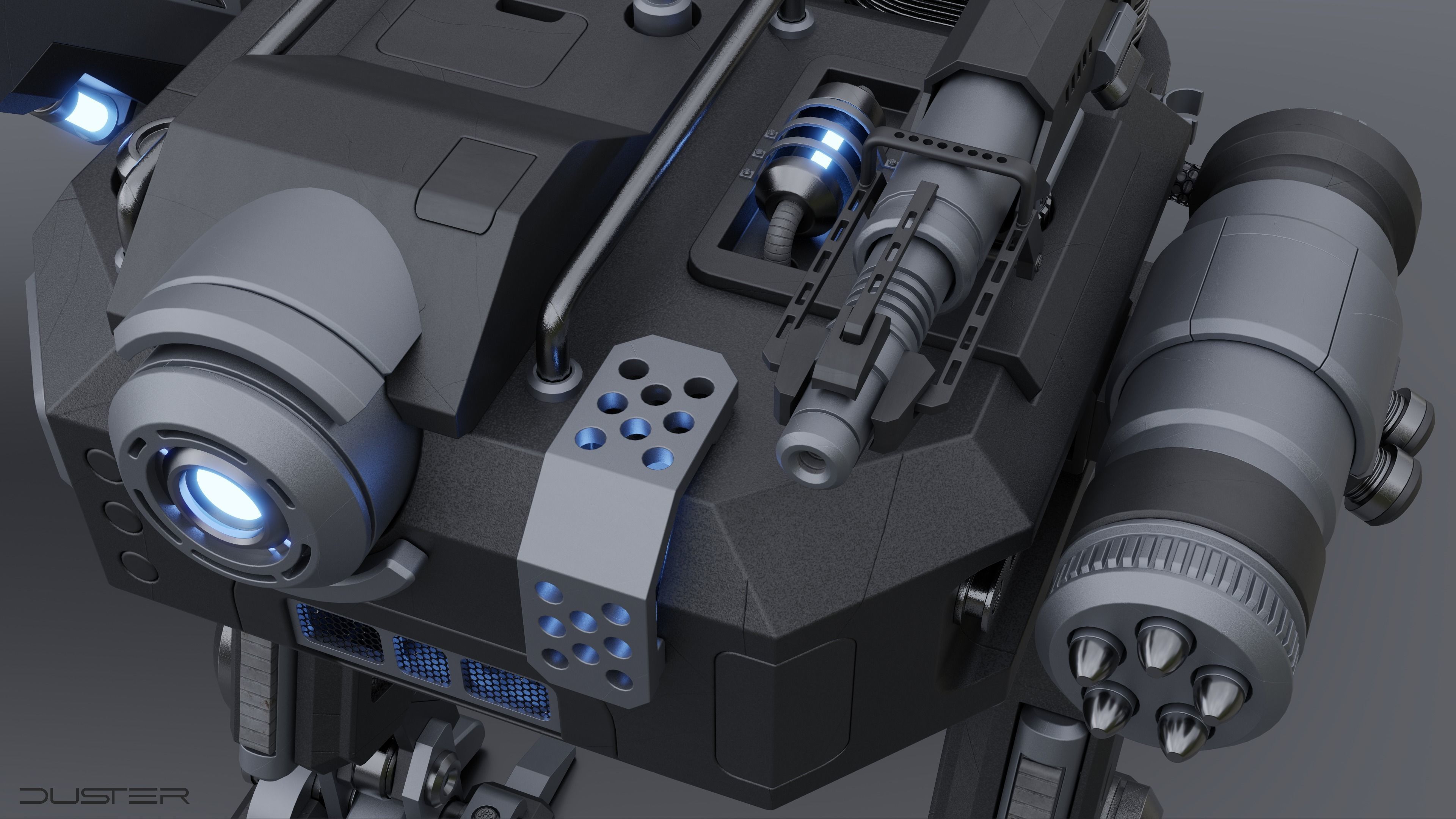 Sci-Fi Combat Mech - FK rigged 3D model_1