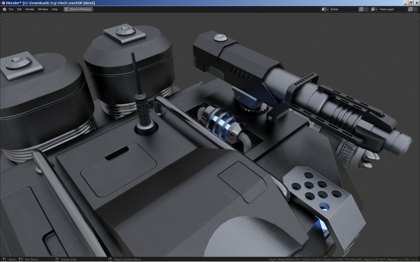 Sci-Fi Combat Mech - FK rigged 3D model_20