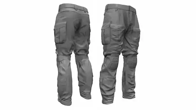 Military Cargo Pants - High Poly