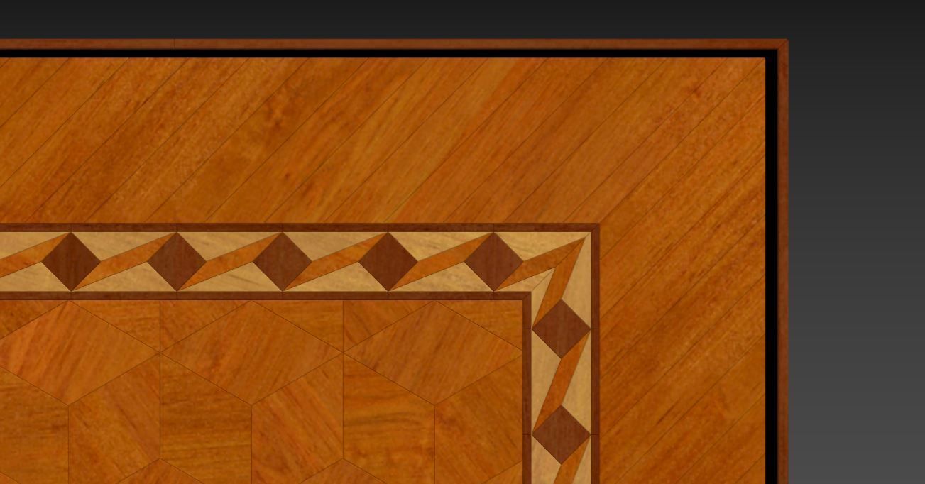 Floor wooden cutting board with embossed pattern 3D model_13