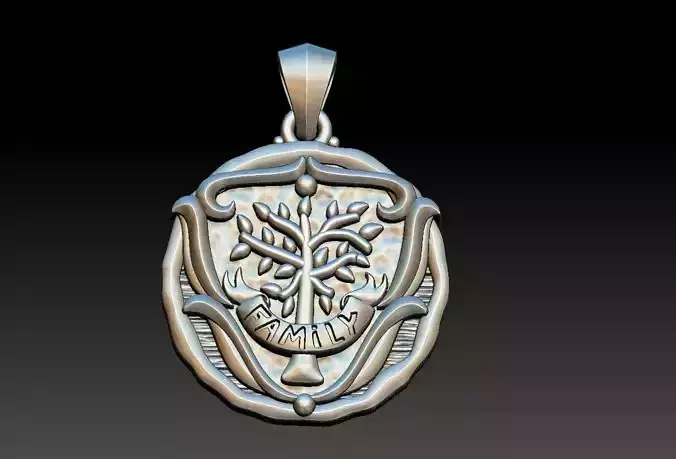 Tree of Life Family Medal 3D print model