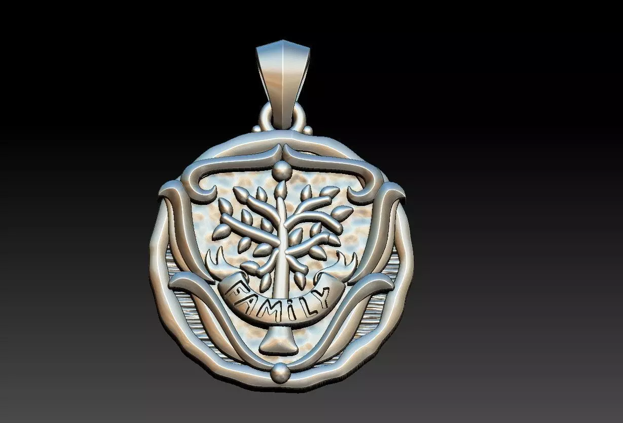 Tree of Life Family Medal 3D print model_0