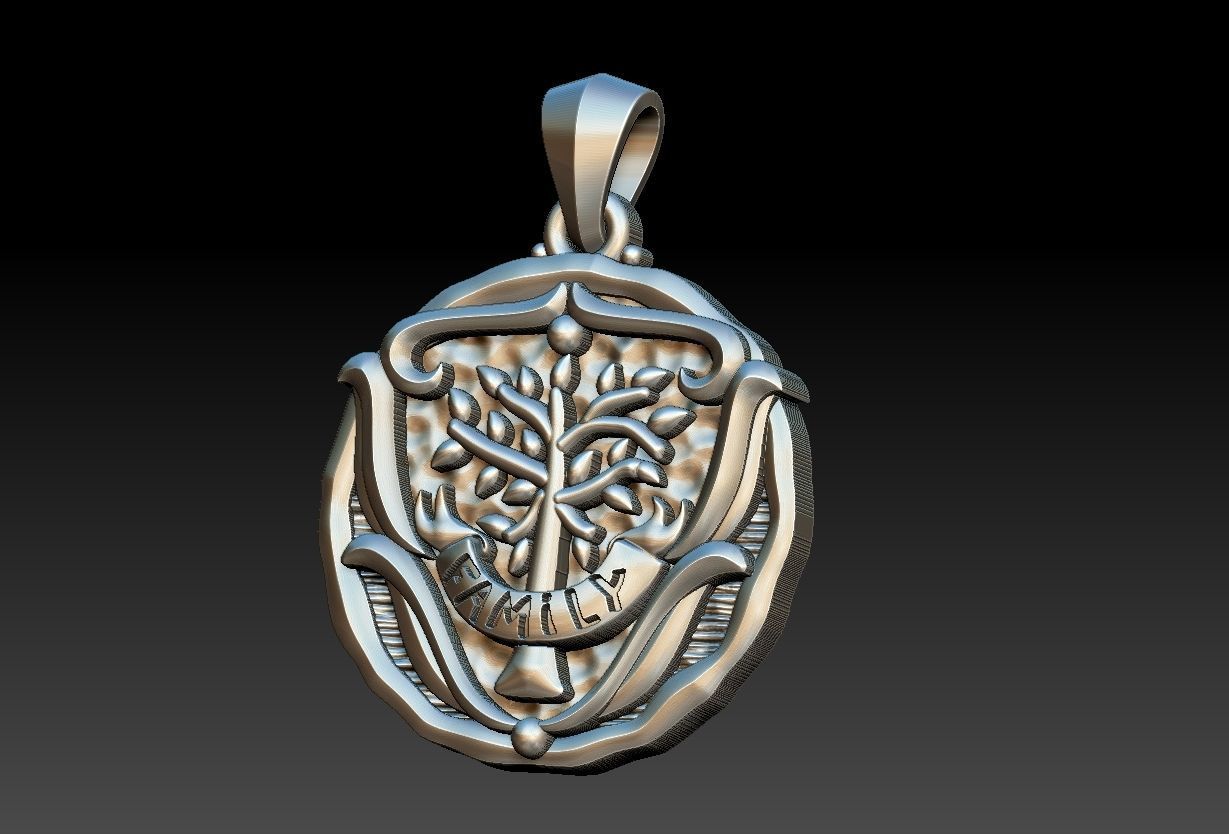 Tree of Life Family Medal 3D print model_1
