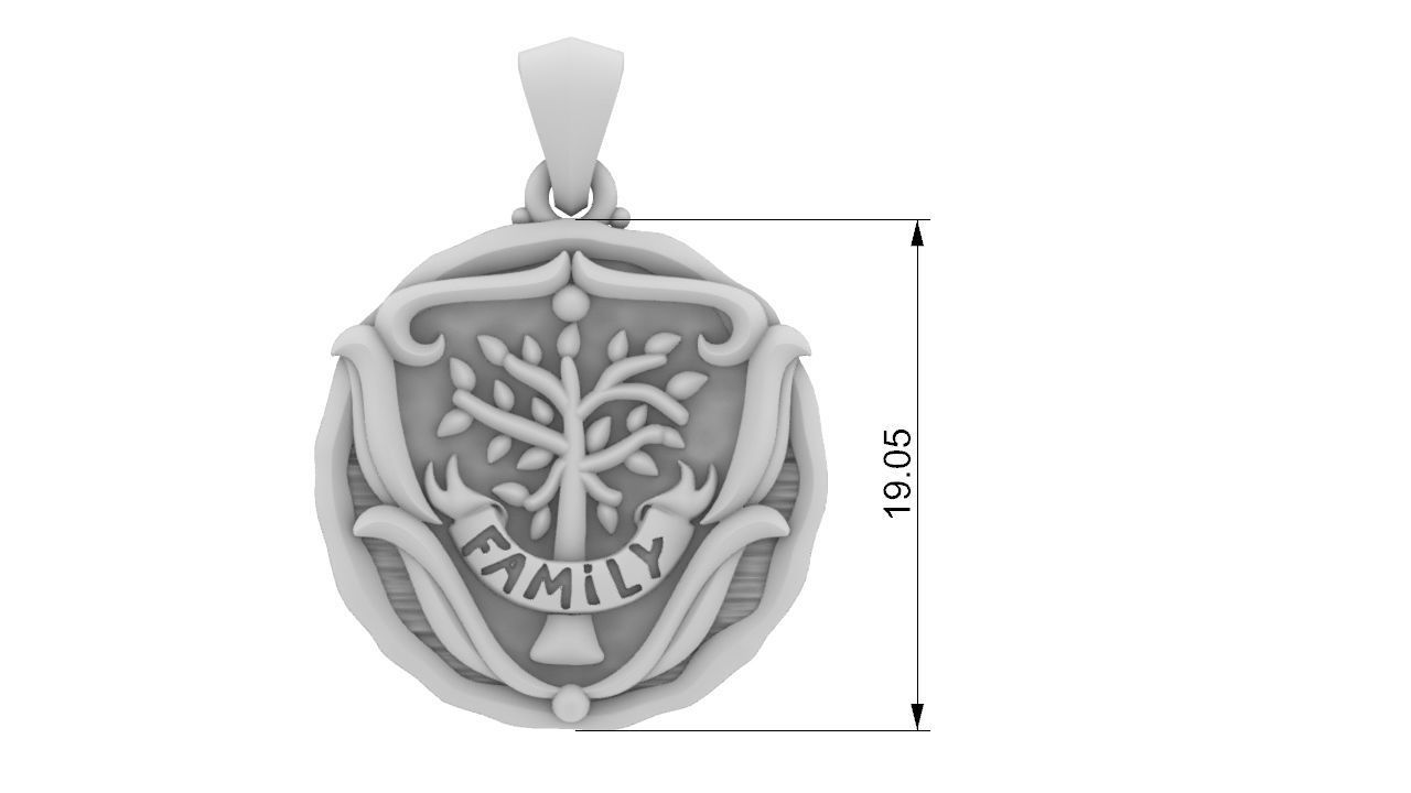 Tree of Life Family Medal 3D print model_13
