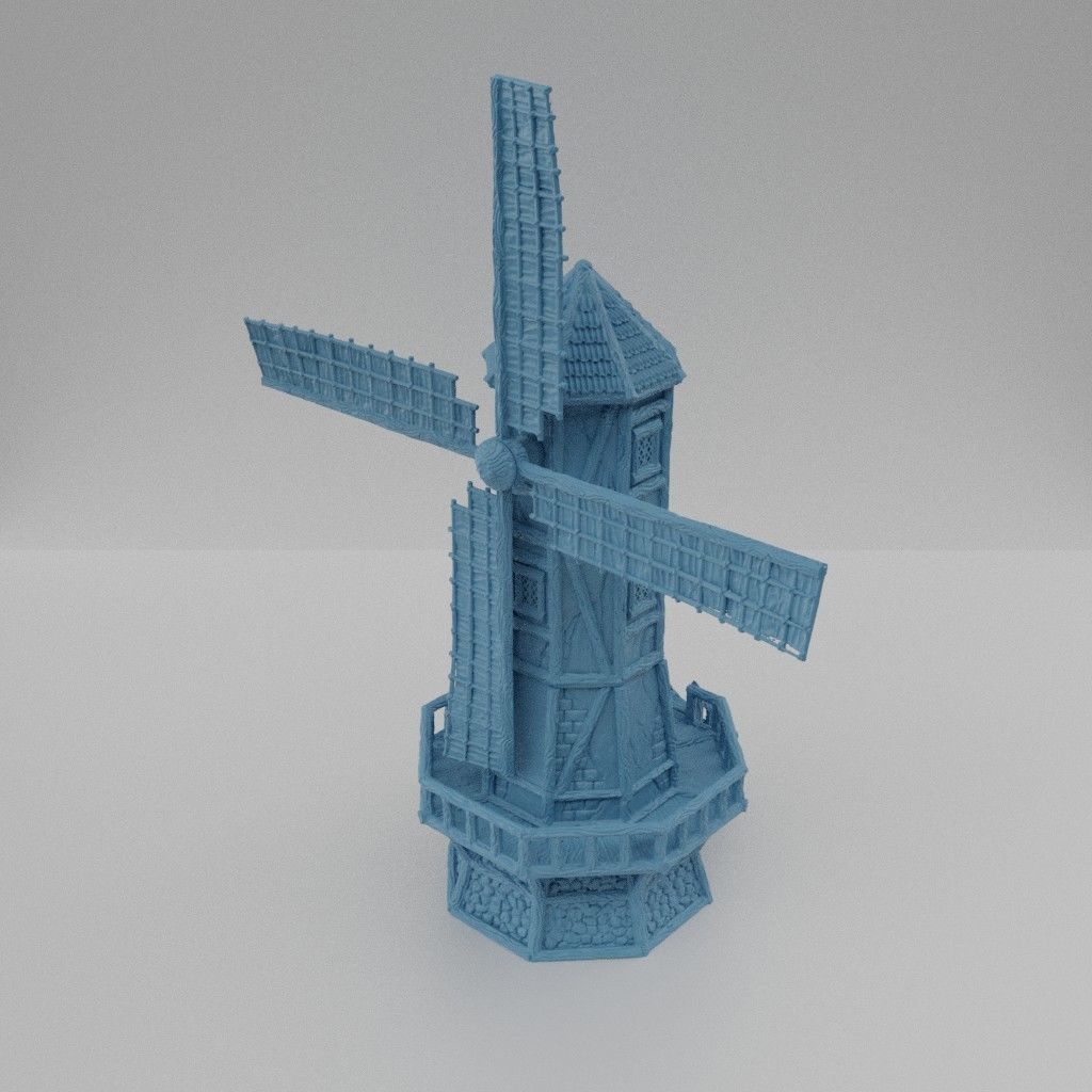 Medieval WindMill Tabletop Terrain 25 mm 3D print model_1