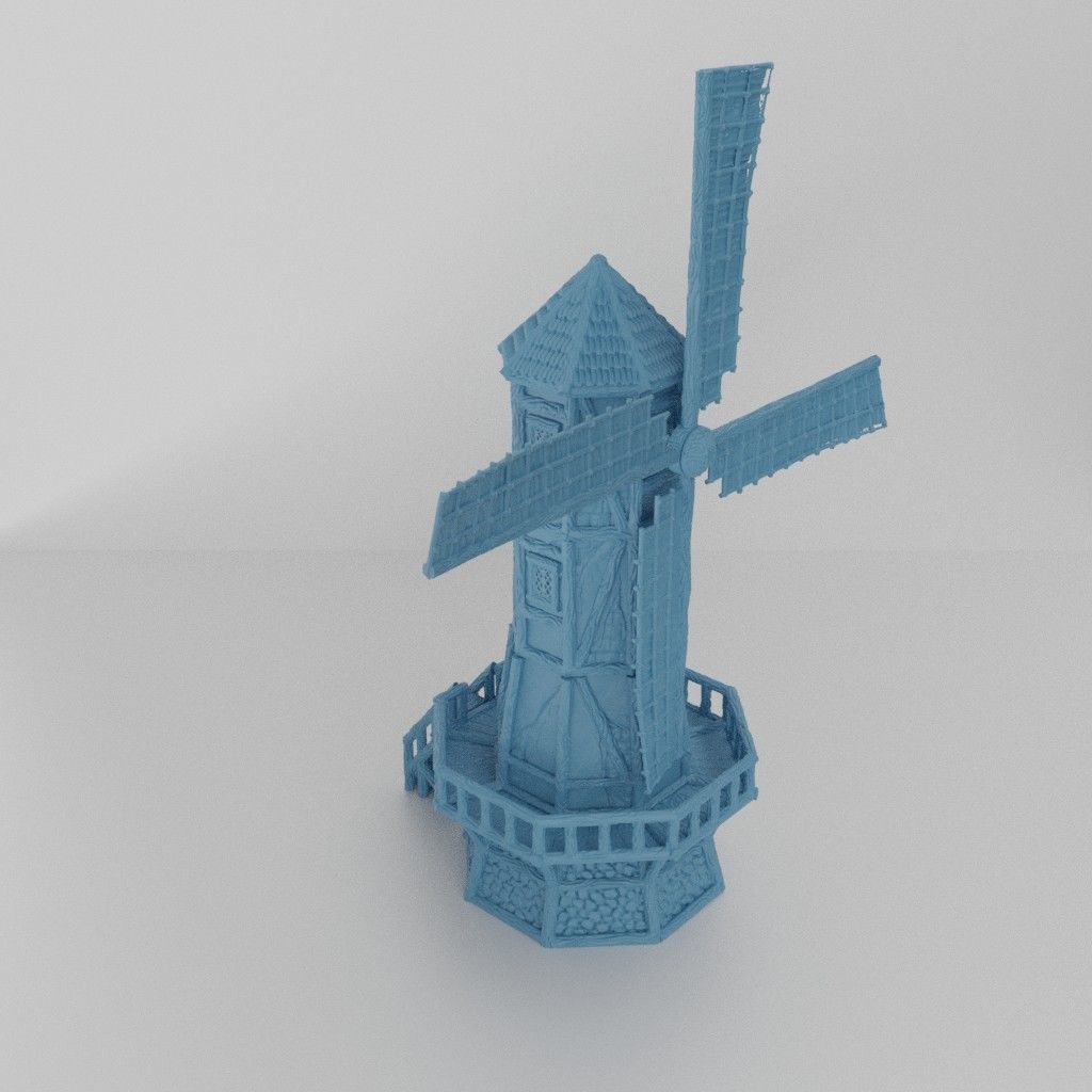 Medieval WindMill Tabletop Terrain 25 mm 3D print model_2