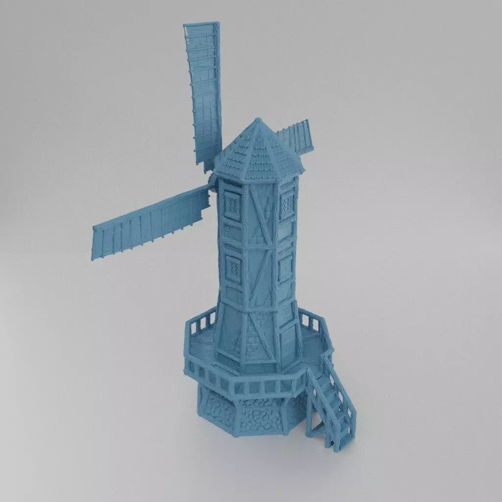 Medieval WindMill Tabletop Terrain 25 mm 3D print model_0
