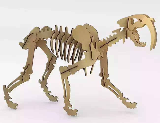 Tigre Dientes de Sable- smilodon - rompecabezas 3D puzzle 3D print model