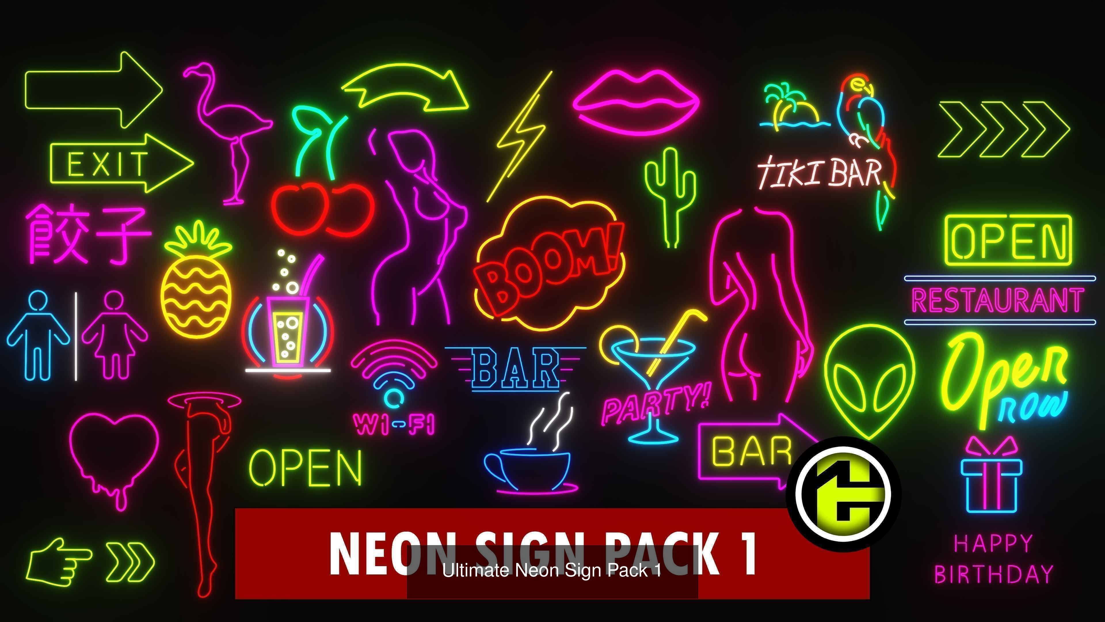 Ultimate Neon Sign Bundle Vol1 - 223 3D Model Collection_1