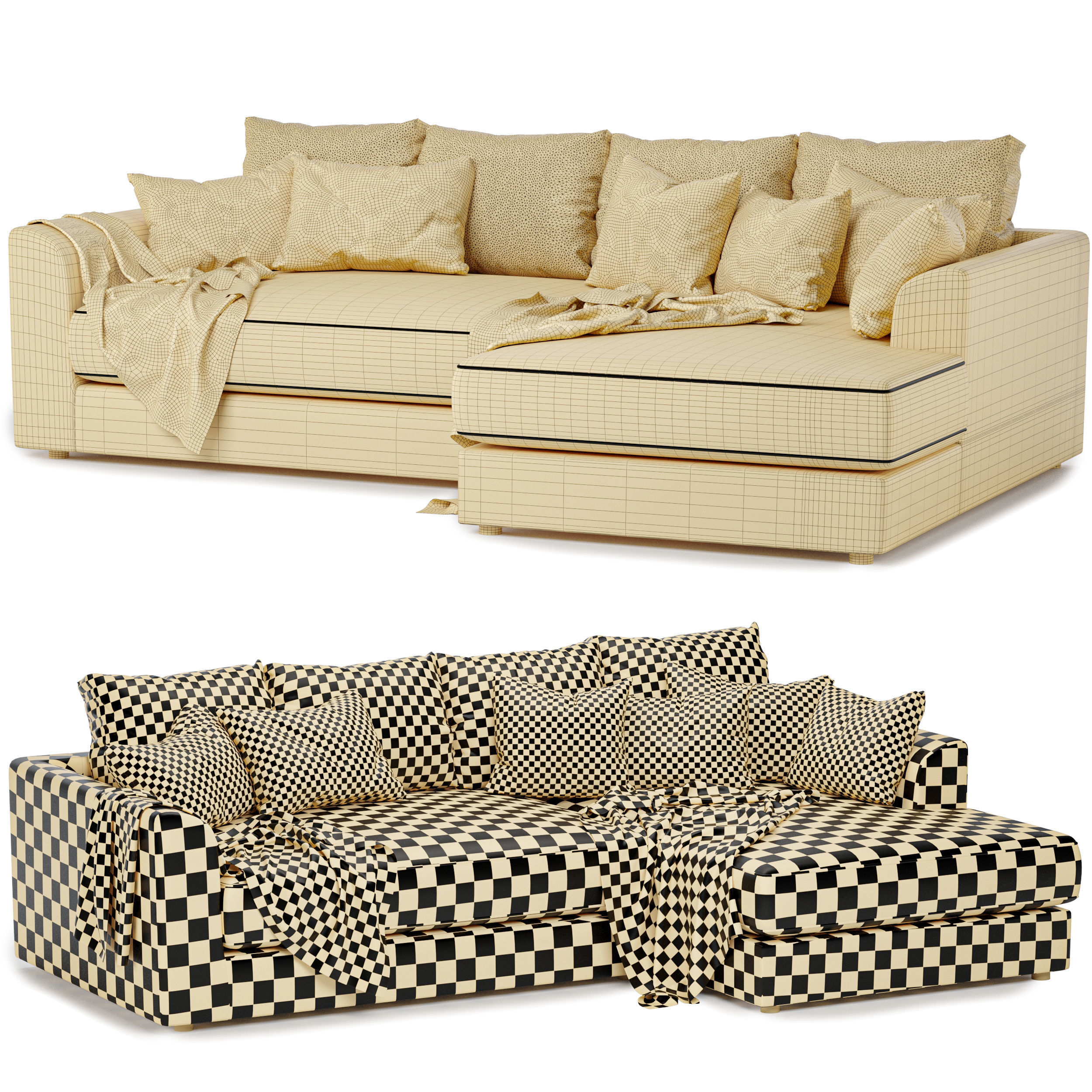 Jessie Facing Chaise Sofa 3D model_3