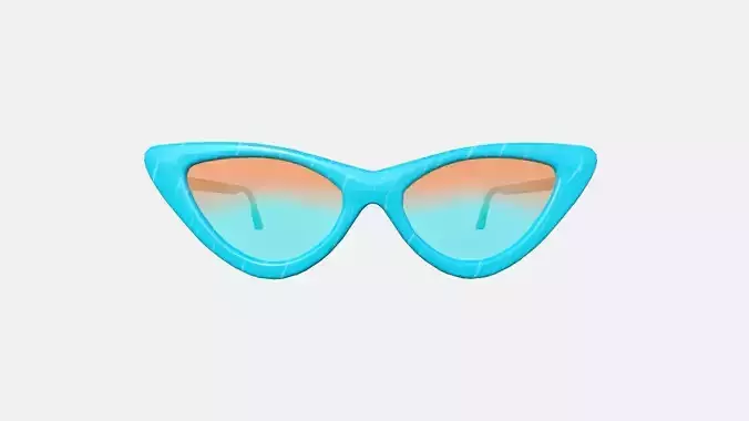 Sunglass Vintage B02 Blue - Character Design Fashion Low-poly 3D model