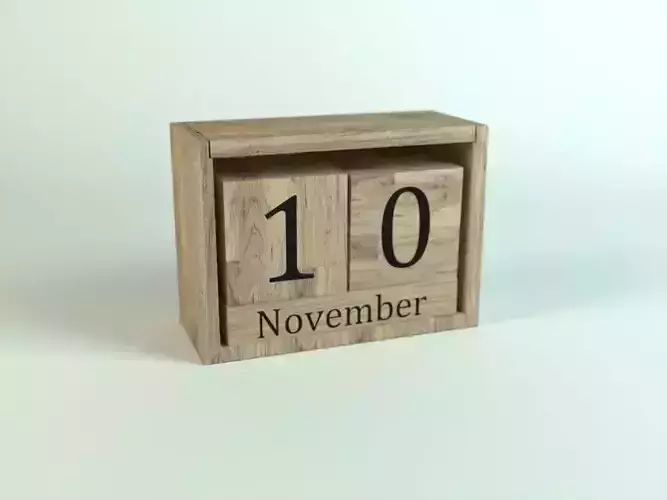calendar wooden with number