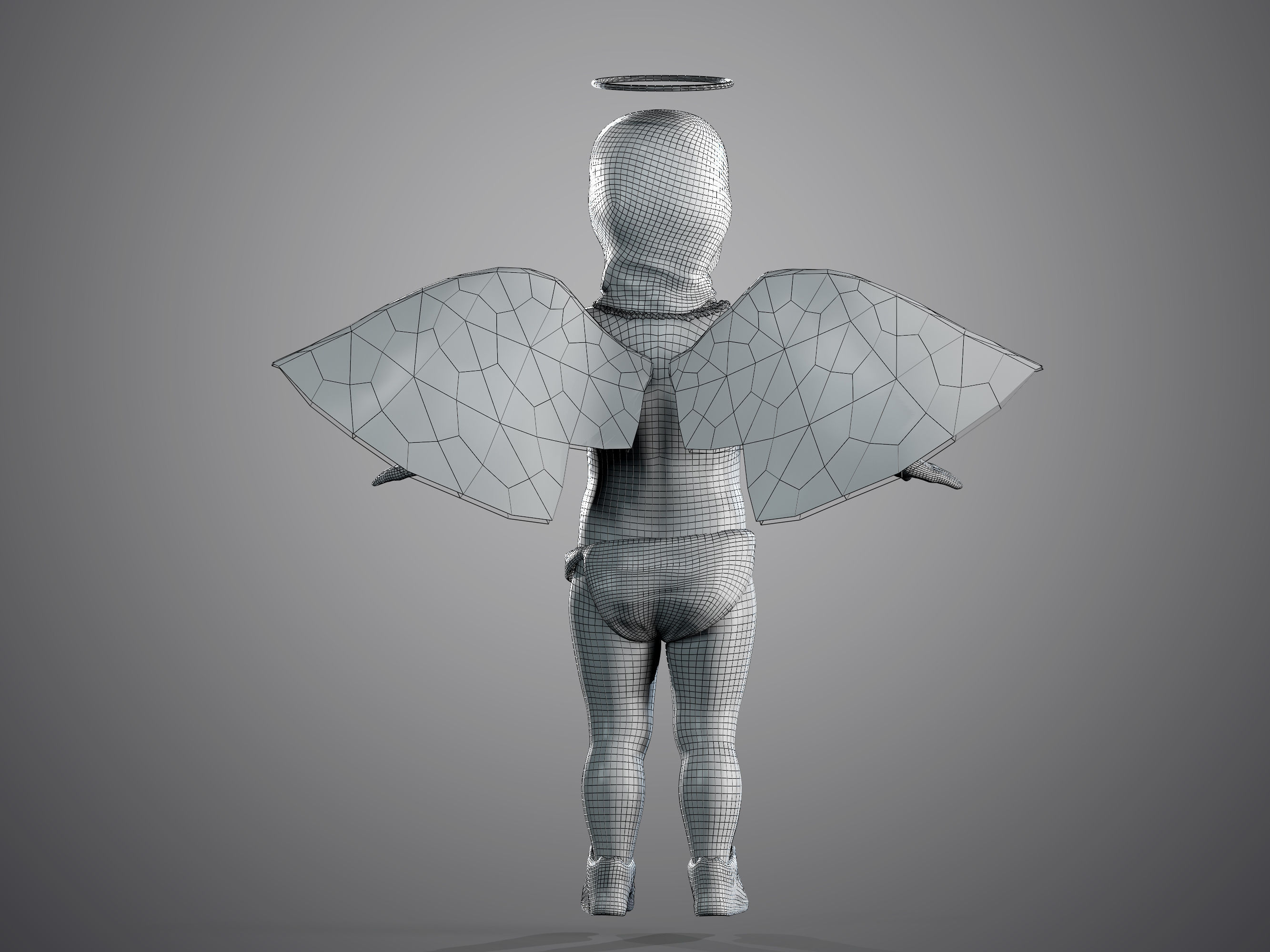 Bored Angel Low-poly 3D model_9