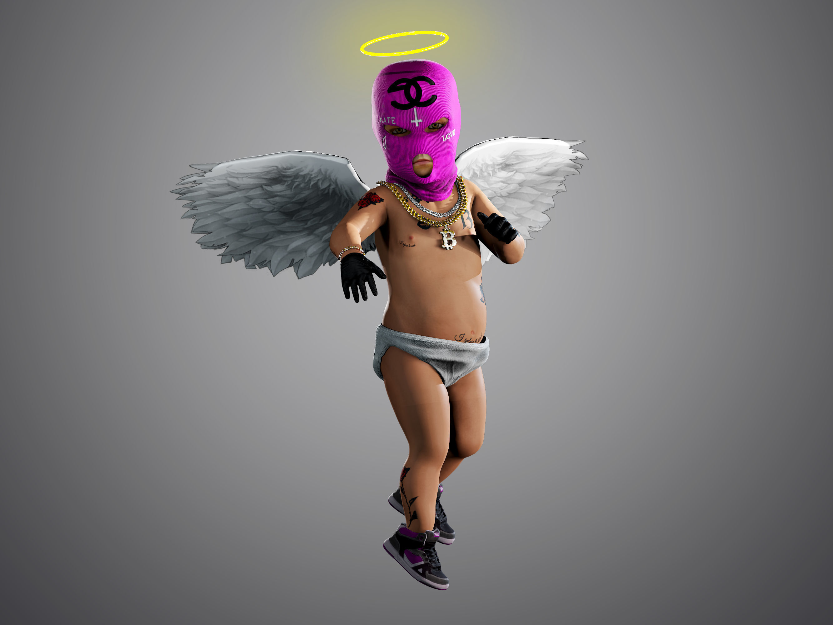 Bored Angel Low-poly 3D model_2