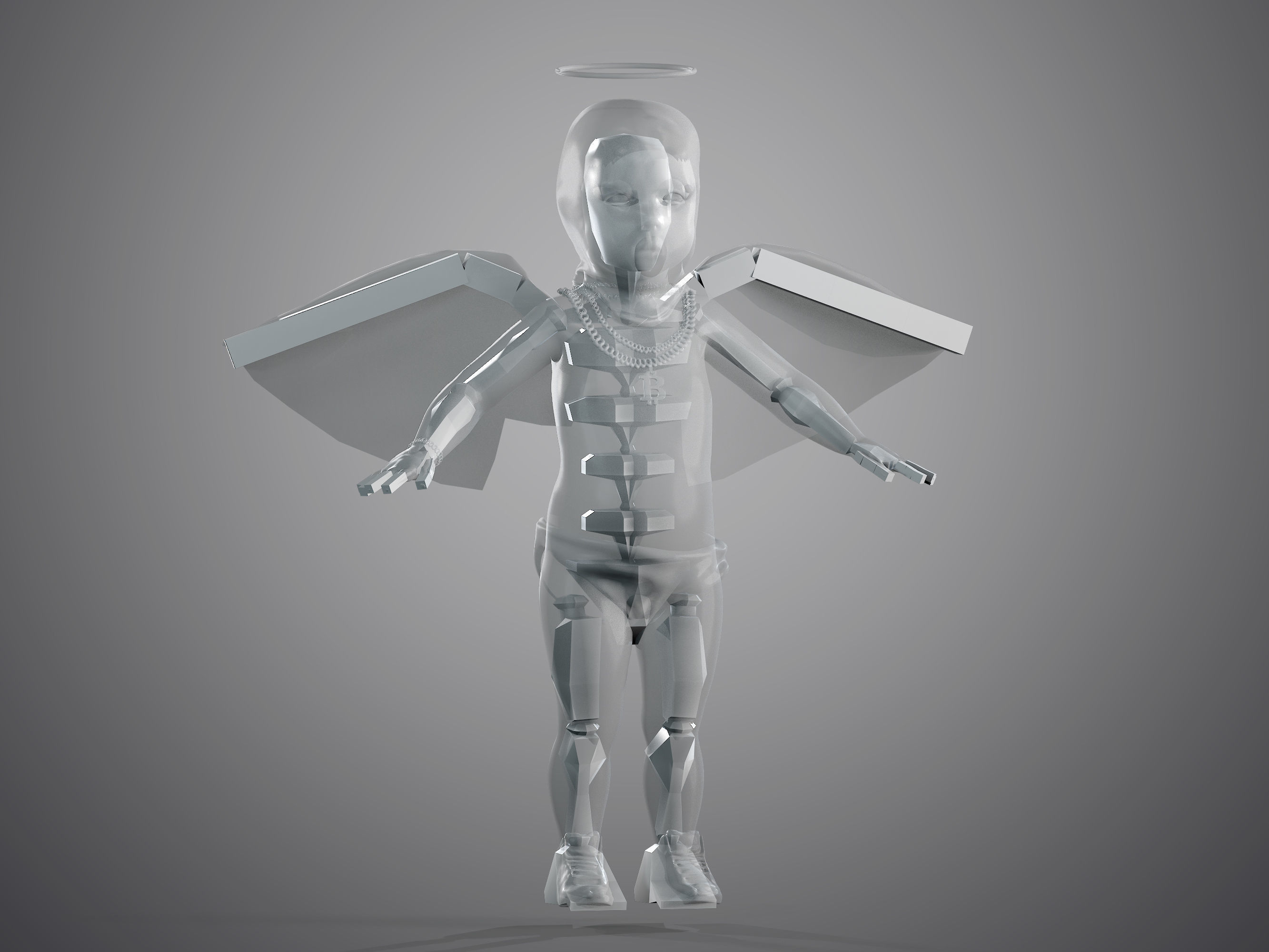 Bored Angel Low-poly 3D model_8