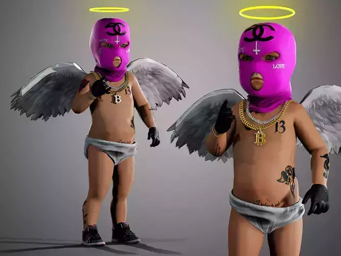 Bored Angel Low-poly 3D model