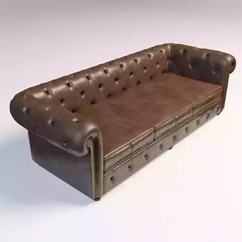 Chesterfield Treble Seater Sofa model with Leather texture