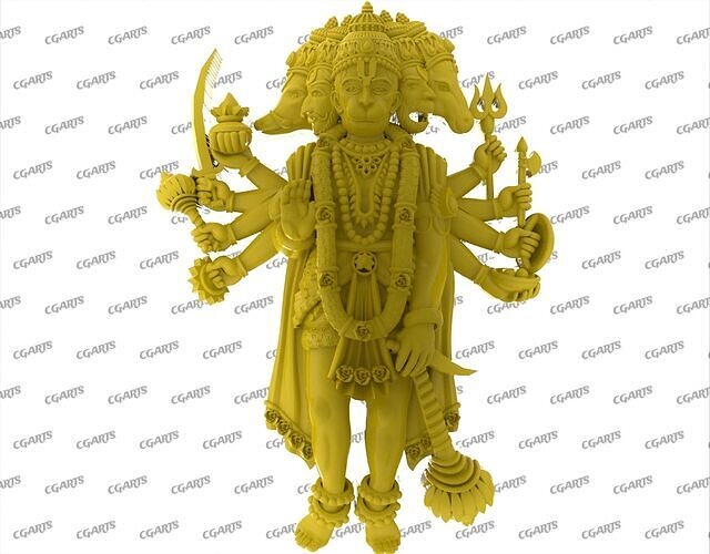 Panchmukhi Hanuman 3D print model 3D print model
